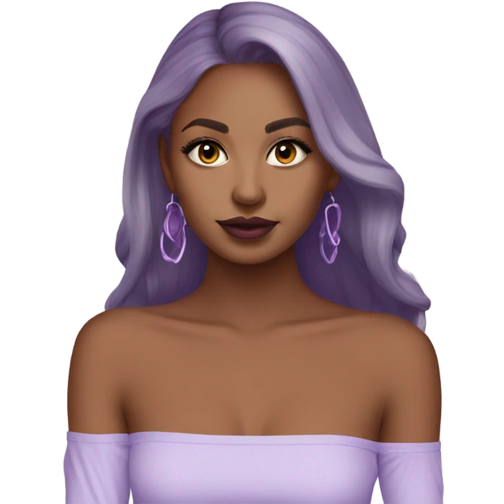 Realistic Lilac off shoulder Long sleeve flowy crop top, isolated emoji