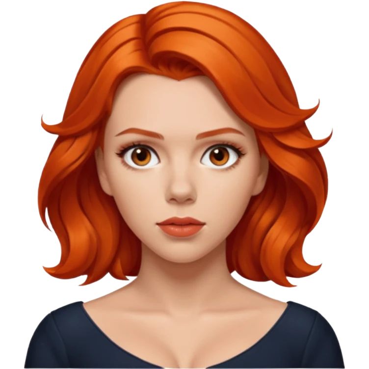 scarlett johansson, orange red emoji