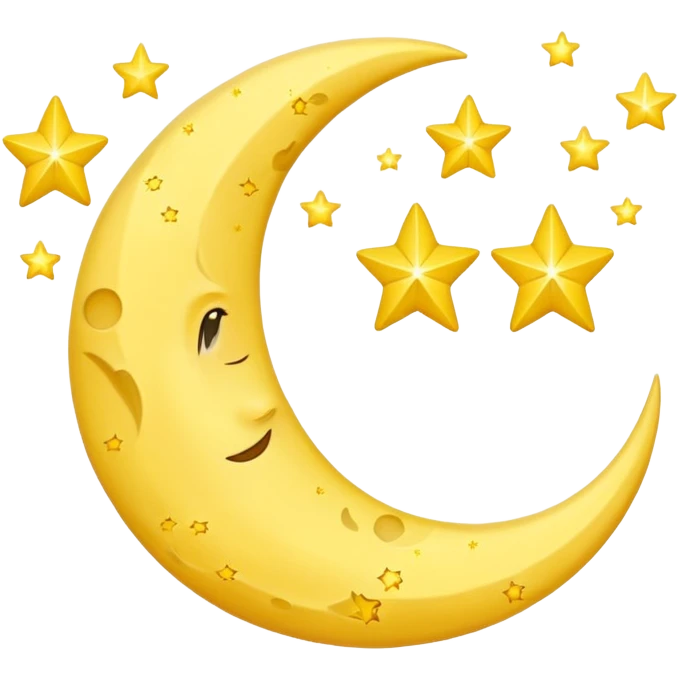 crescent moon with 3 stars around it emoji