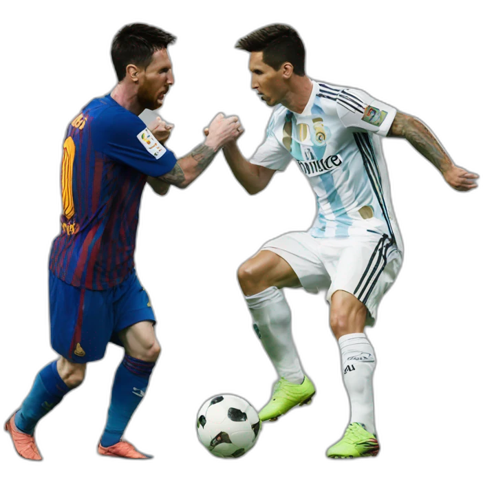 messi and cristiano fighting emoji