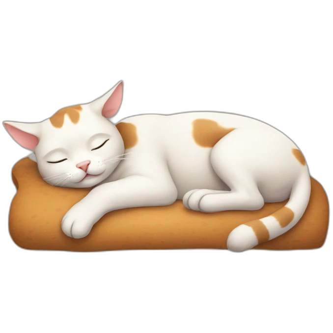 Cat who sleep on cow emoji