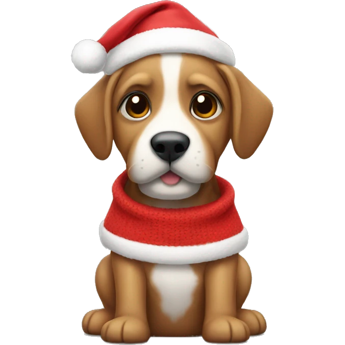 Perro con jersey navideño emoji