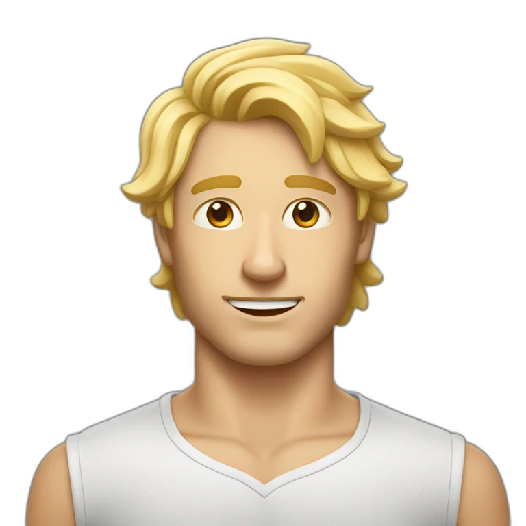 Homme blond boude en croisant bras emoji