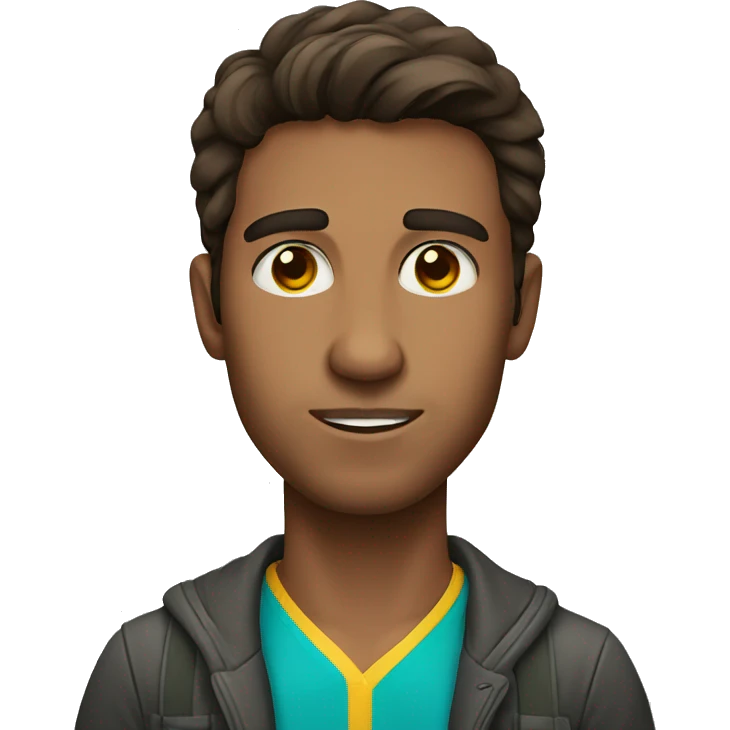 Brazilian man with brown hair and eyes emoji
