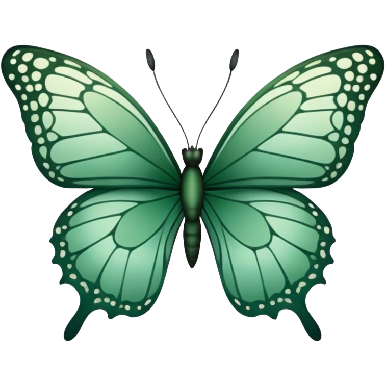 Sage and dark green ombre butterfly emoji