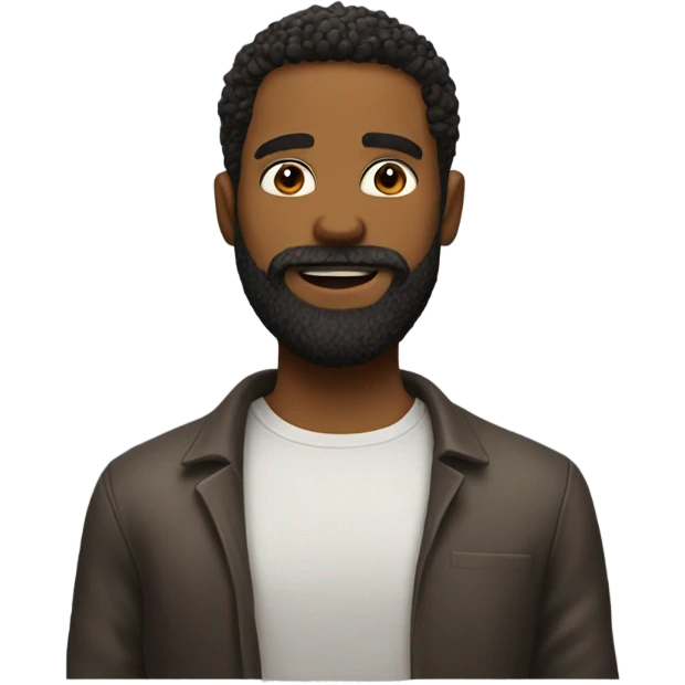 Man with beard kiss me emoji
