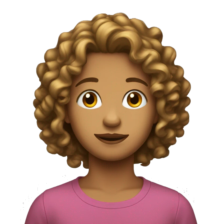 adolescente con pelo rizado emoji