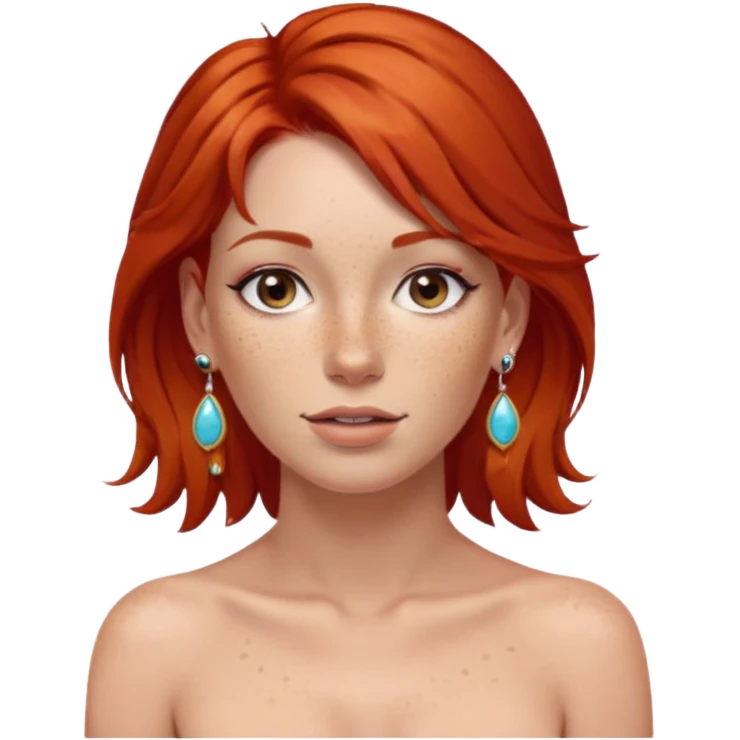 Hot   naked tits red hair princess earrings emoji