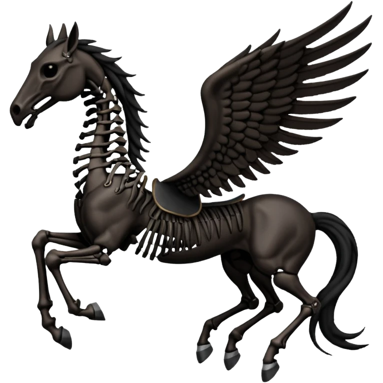 thestral: Winged horses visible only to those who have witnessed death and understand its significance. Can u make it thinner? Like an achal tekkine? emoji