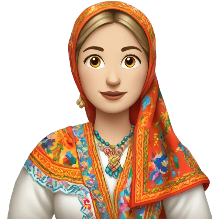 Russian woman wearing traditional russian clothing emoji