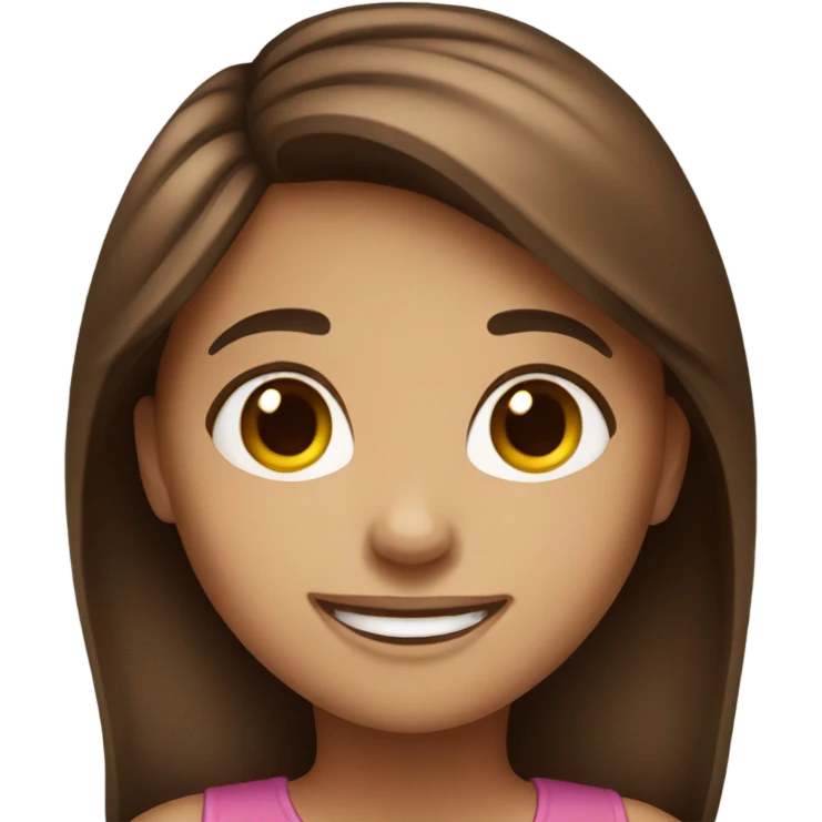smiling girl with brown hair emoji