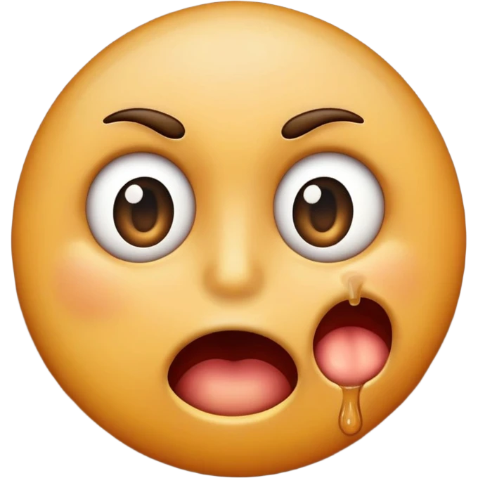 an emoji choking itself with its eyes popping out emoji