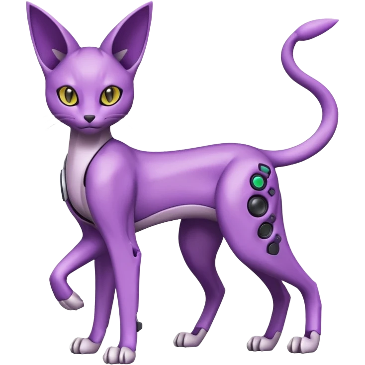 Espeon-Genesect-Mewtwo-Serval-Fakémon-hybrid-creature (full body)  emoji