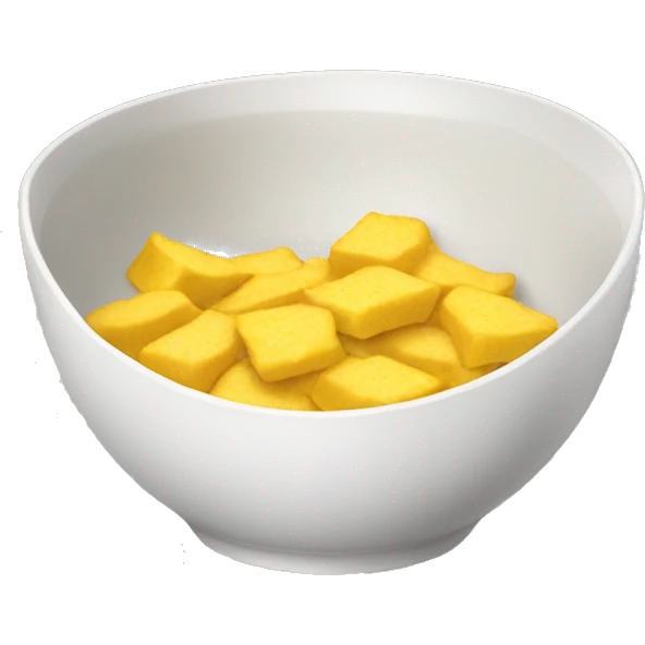 a white bowl filled with yellow flat crips  emoji
