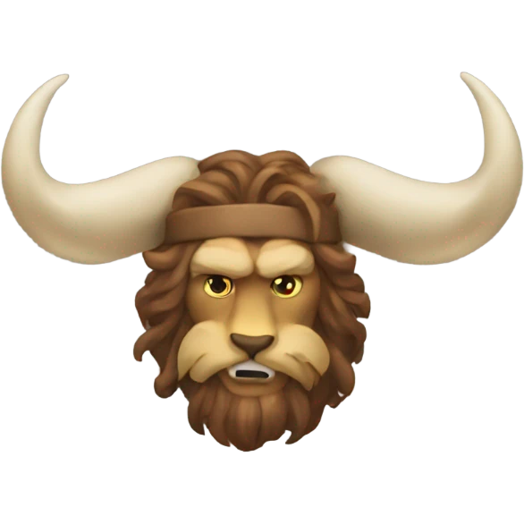 Viking horns poking lion emoji