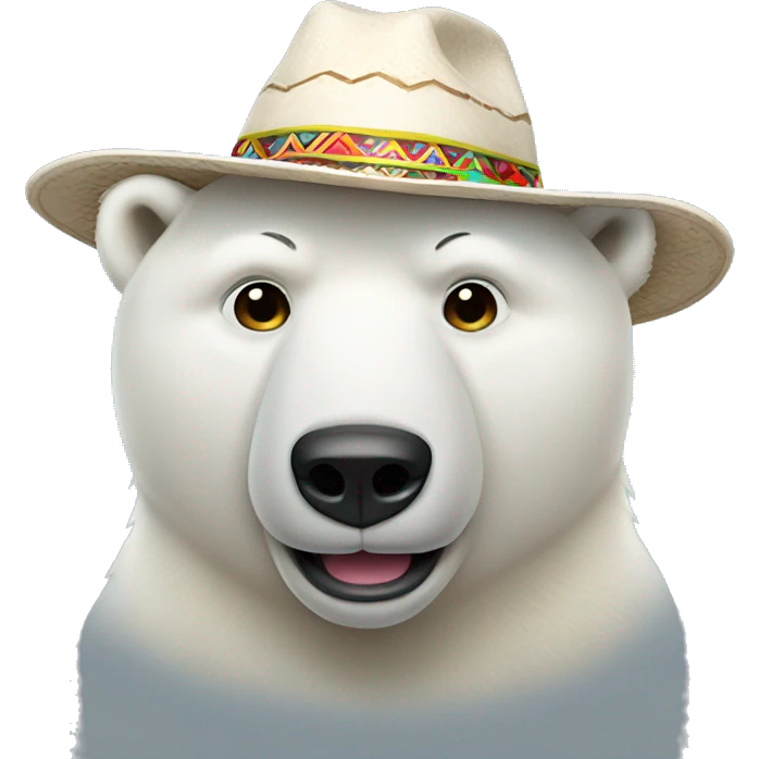 Polar bear with sombrero  emoji