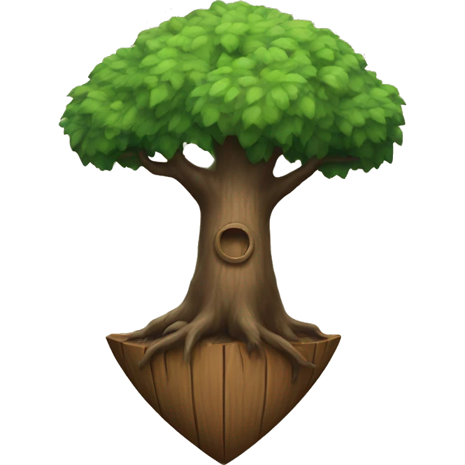 tree on shield emoji