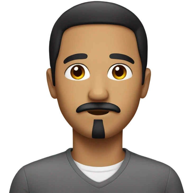 Latino man with black hair mustache and goatee emoji