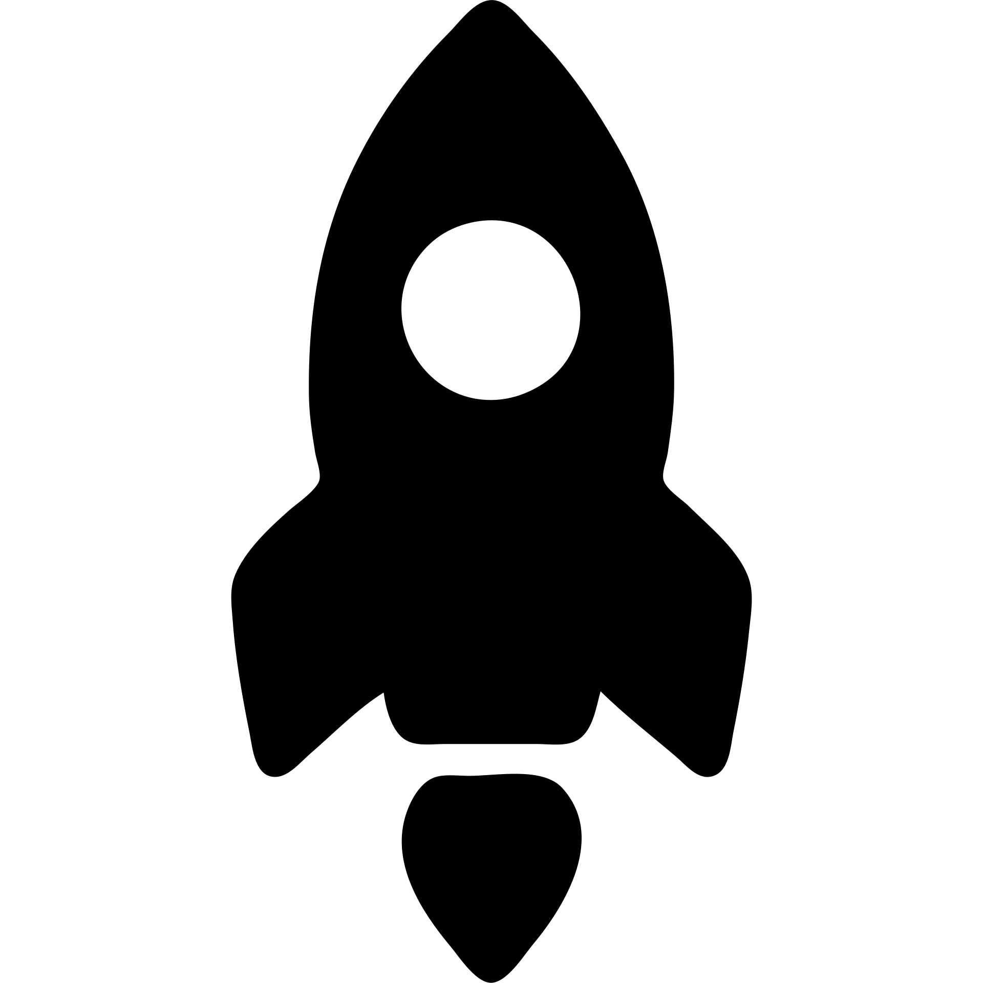 solid filled icon of a rocket emoji