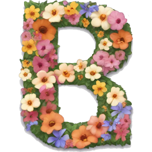 The letters P and R with flowers emoji