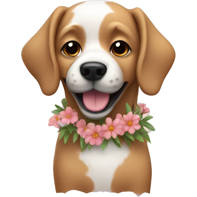 Dog with flowers emoji
