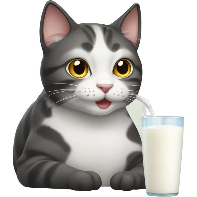 Cat drinking milk emoji