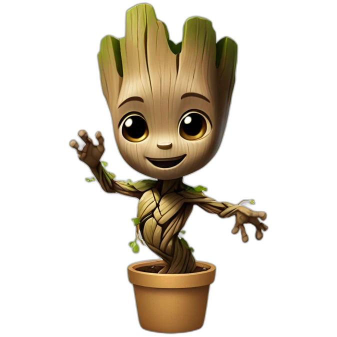 Baby groot dancing emoji
