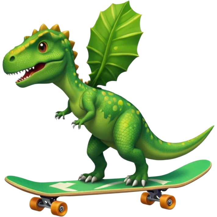 Dinosaur on a skateboard emoji