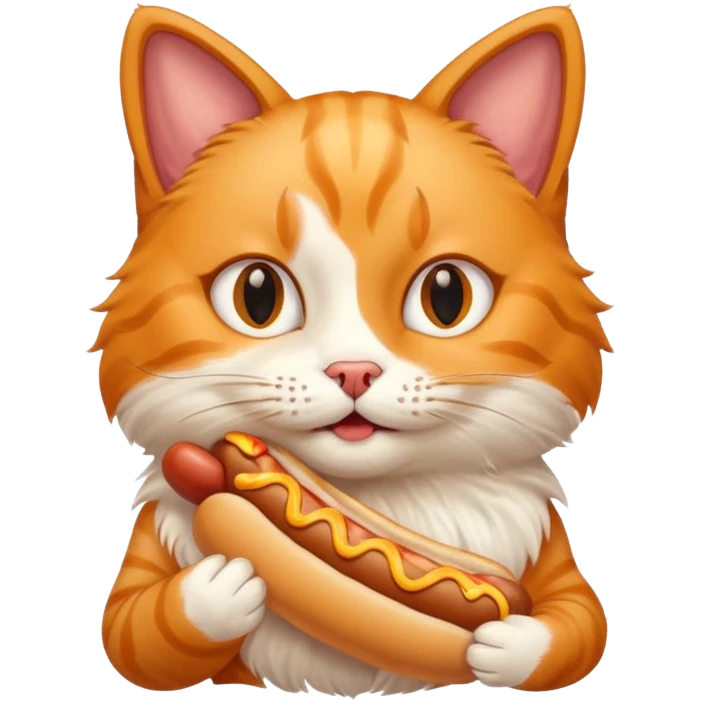 cat holding hot dog emoji
