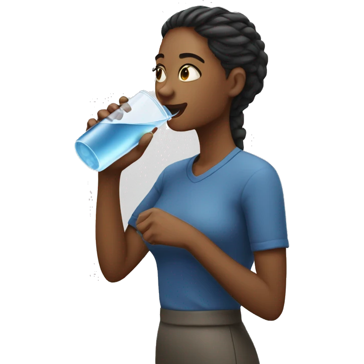 woman drinking water bo emoji