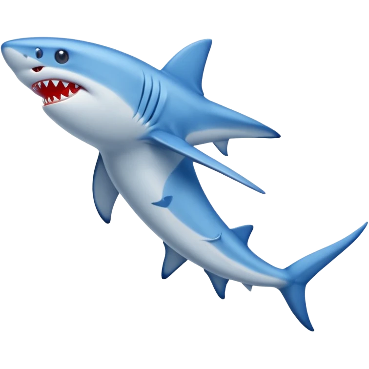 A blue shark with blue human legs and red sneakers emoji