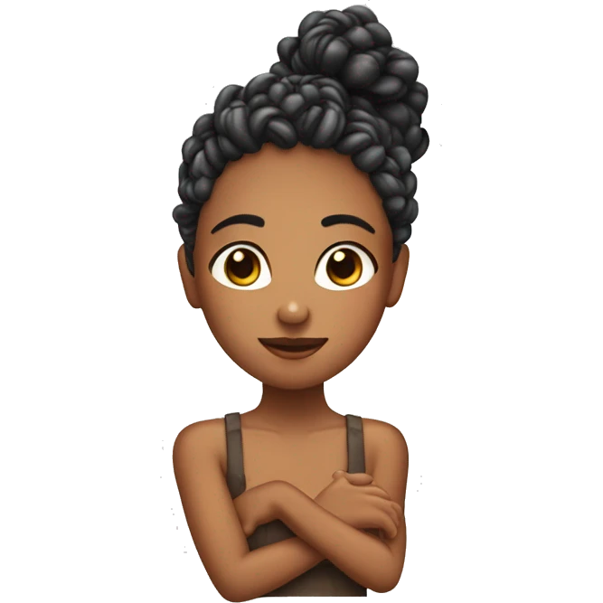 Bronskin girl with curly braids making hand heat  emoji