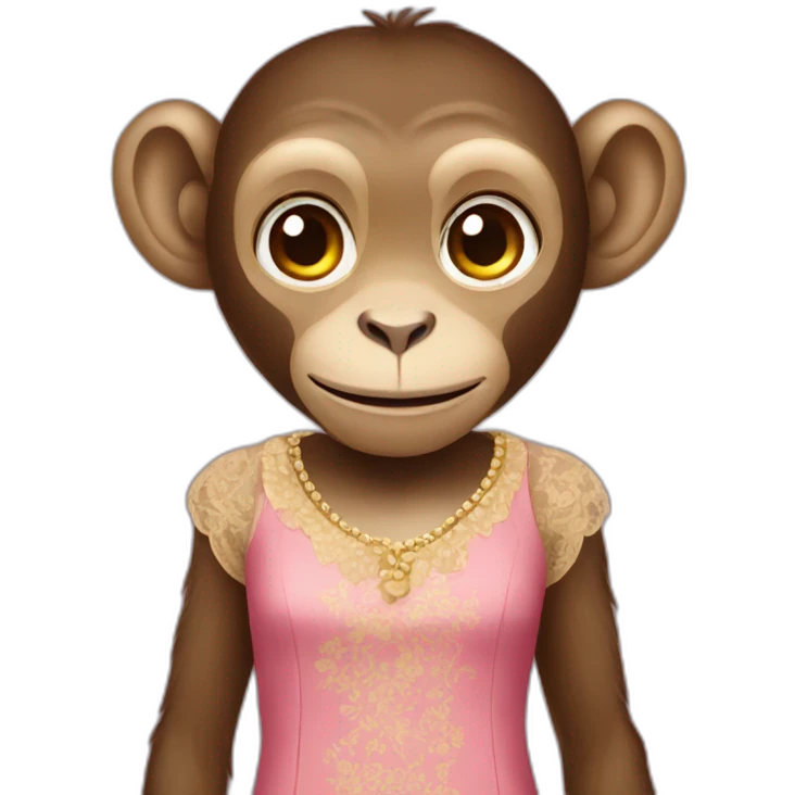 Monkey wearing a dress emoji