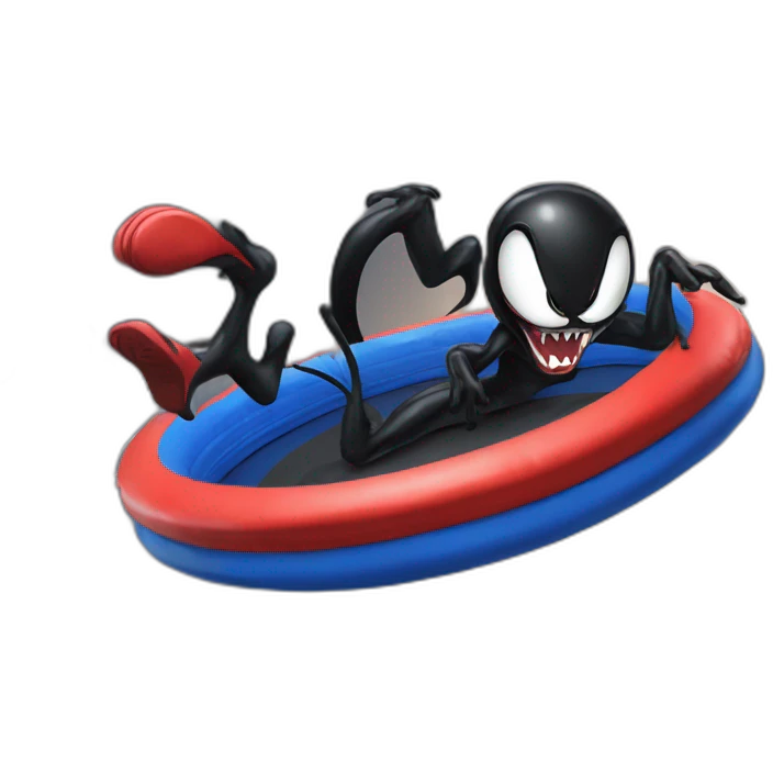 Venom as trump on a trampoline emoji