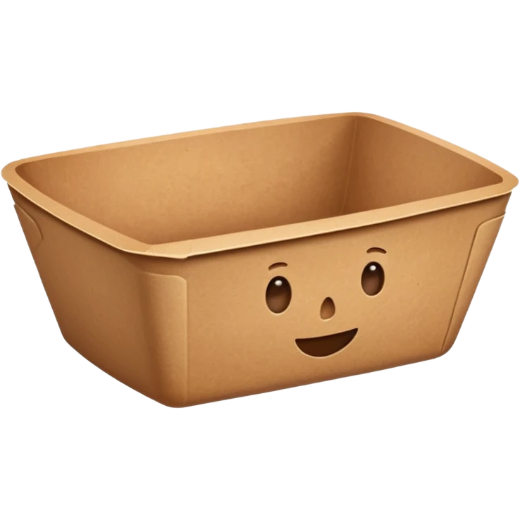create an emoticon of a retangular bowl made of kraft paper, 
The lunch box should be the most similar to this real one..
https://i.postimg.cc/FKcHz1tk/Screenshot-2025-11-11-alle-16-06-29.png

Can get more images of the bowl from this instagram account https://www.instagram.com/chefaporterbr/ emoji