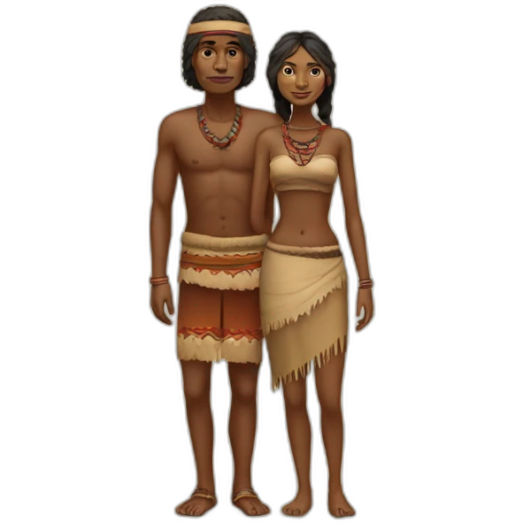aborigen man and etnic woman from australia full body emoji