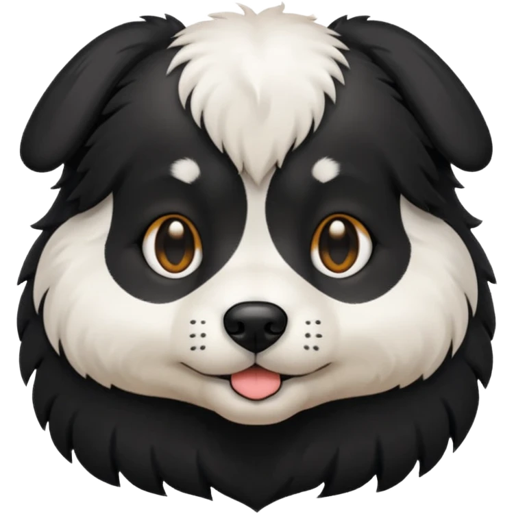 Chien noir avec poitrail blanc emoji