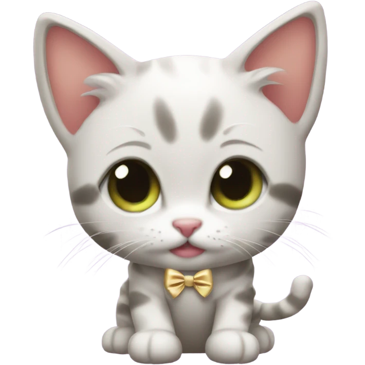 Cute kitten with an RL bow  emoji