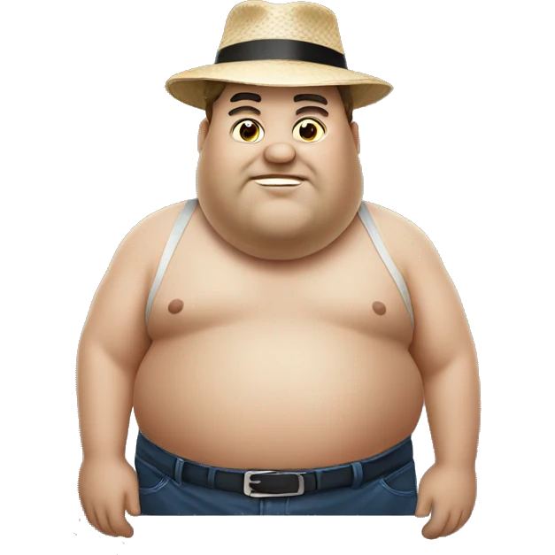 Fat man with hat emoji