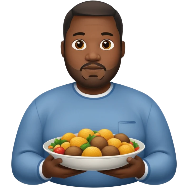 Big black man holding dih emoji