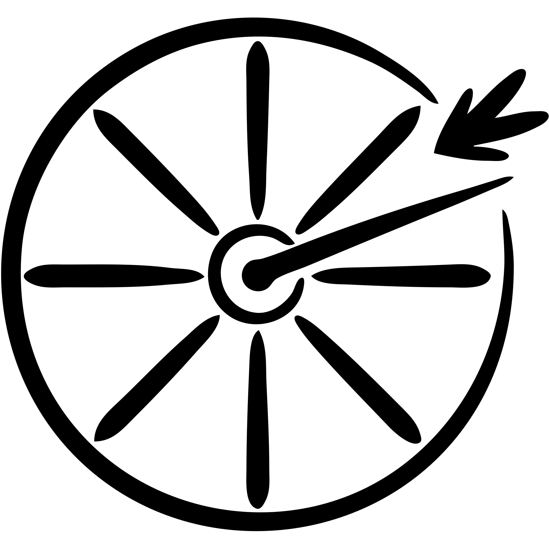 Fortune wheel with divided sections and a spinner arrow emoji