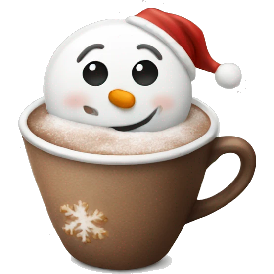 Snowman with hot cocoa emoji