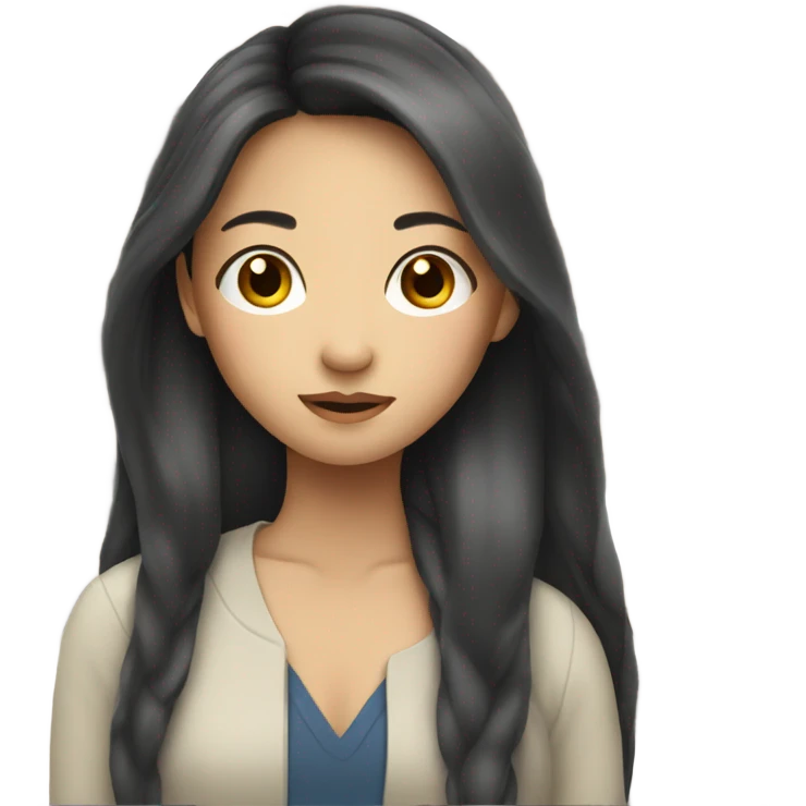 Asian girl with long hair emoji