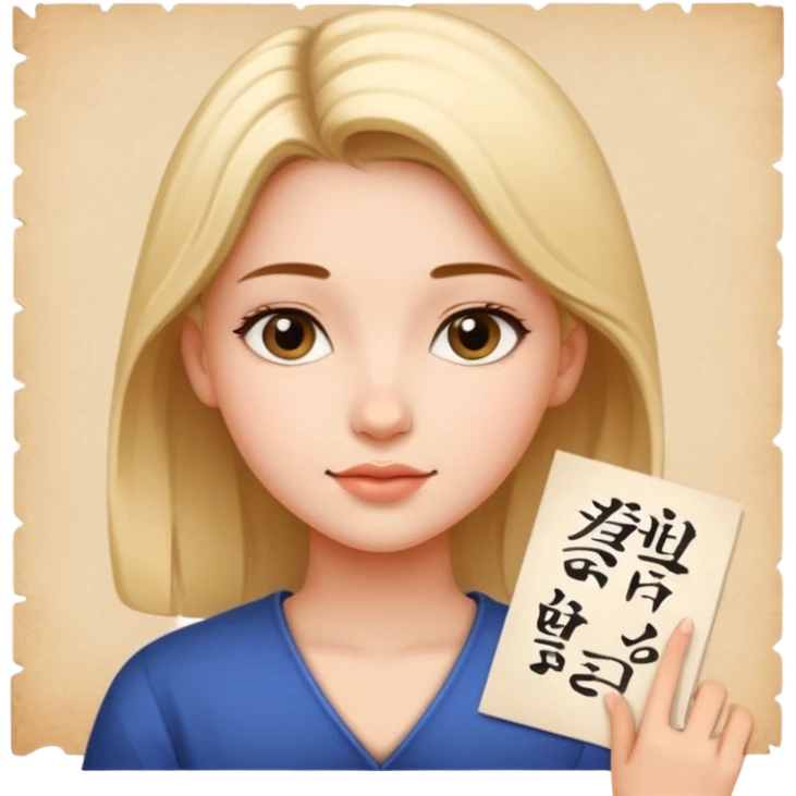 girl with Calligraphy on the paper emoji