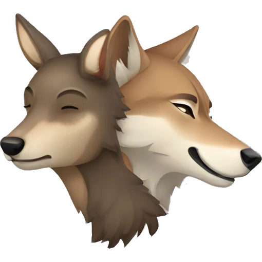 A deer and a wolf sleeping emoji