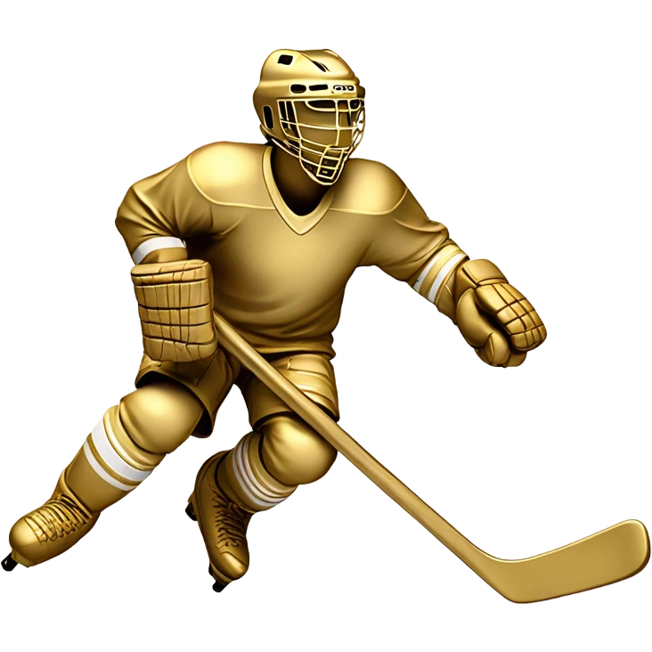 hockey player made of gold emoji