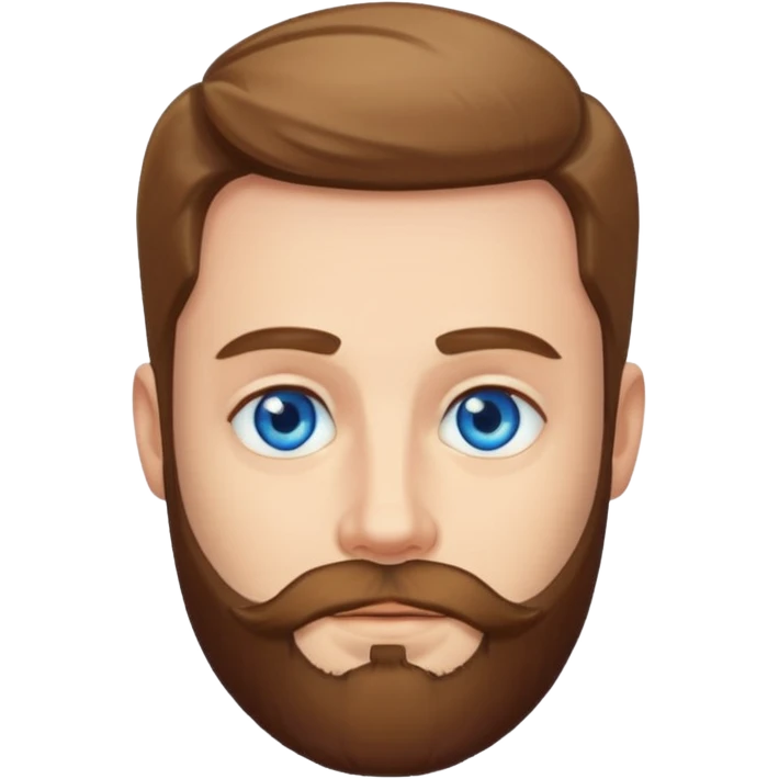 Man met een baard en felle blauwe ogen emoji