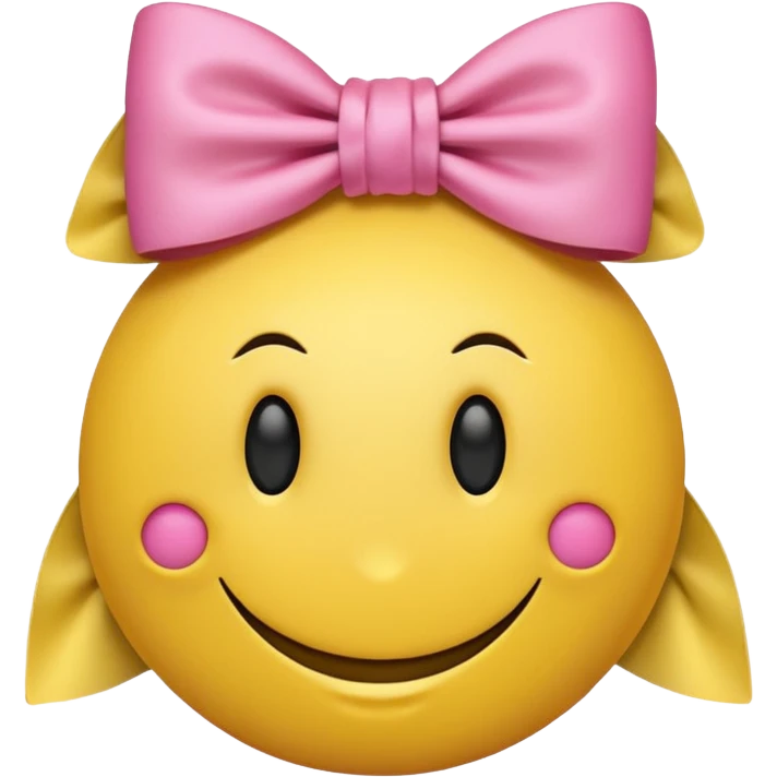 Aesthetic smiley ￼ face ￼ wearing a bow ￼ emoji