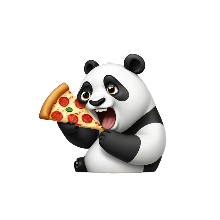 Panda eating pizza emoji