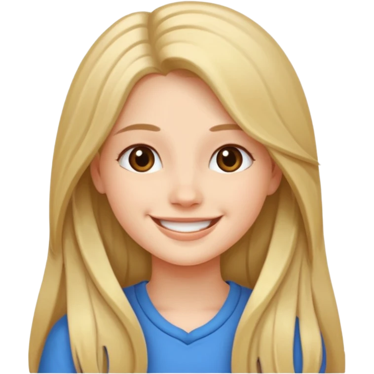 Дівчина з простими довгим волоссям emoji